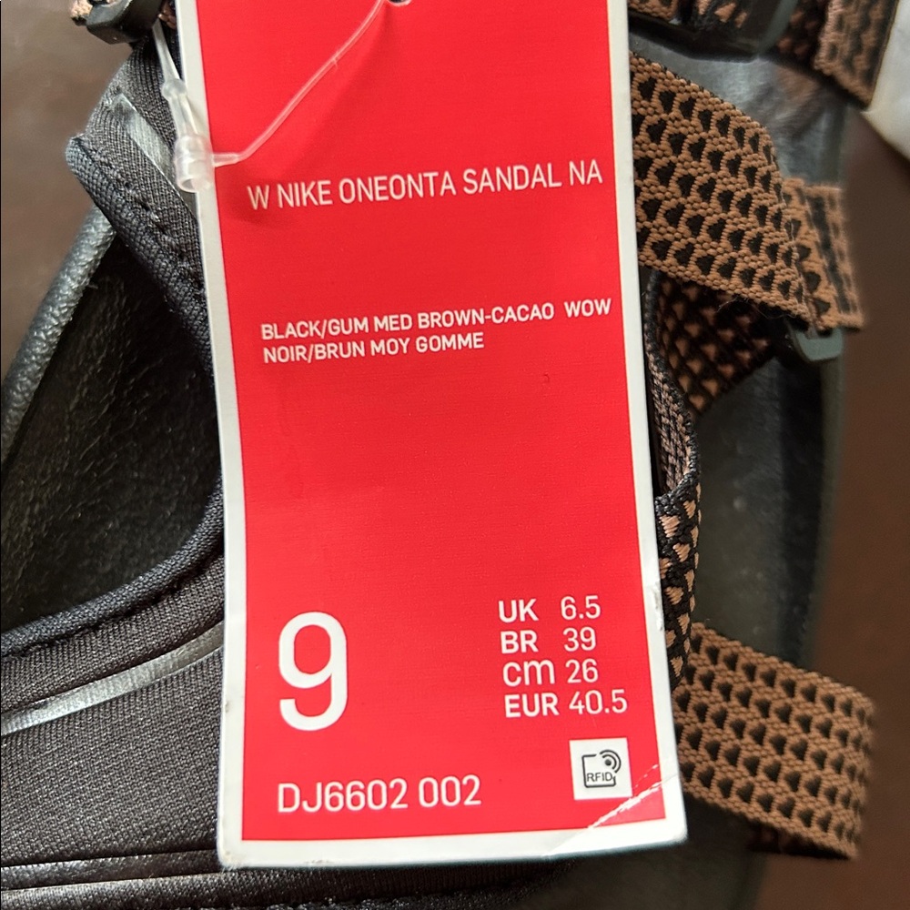 NWOB Nike Oneonta Next Nature Sandals in Black/ Gum Med Brown Cacao Wow Size 9 - Picture 8 of 8
